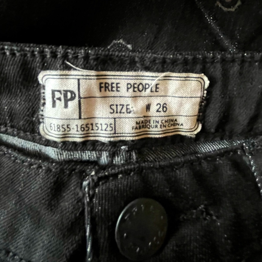FREE PEOPLE Black Bandana Super Flare Jeans - Picture 12 of 14